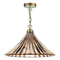 Där Lighting ARD866 - Lestenec na verigi ARDECHE 1xE27/60W/230V mesing/dimna rjava