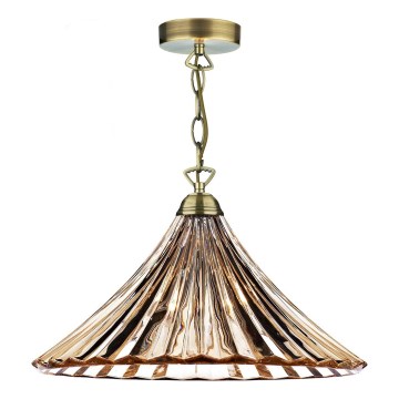 Där Lighting ARD866 - Lestenec na verigi ARDECHE 1xE27/60W/230V mesing/dimna rjava