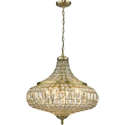 Där Lighting ASM0675 - Lestenec na verigi ASMARA 6xE14/40W/230V iz medenine