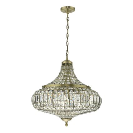 Där Lighting ASM0675 - Lestenec na verigi ASMARA 6xE14/40W/230V iz medenine