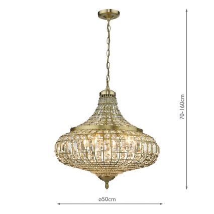 Där Lighting ASM0675 - Lestenec na verigi ASMARA 6xE14/40W/230V iz medenine