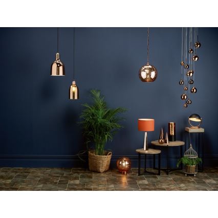 Där Lighting AUR1564 - Lestenec na lanku AURELIA 15xG4/10W/230V črna/bakrena