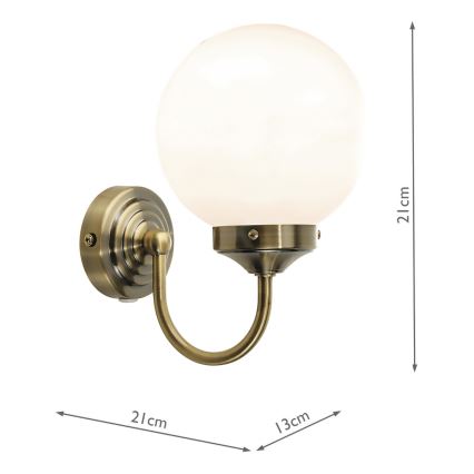 Där Lighting BAR0775 - Stenska svetilka za kopalnico BARCLAY 1xE14/40W/230V IP44 iz medenine