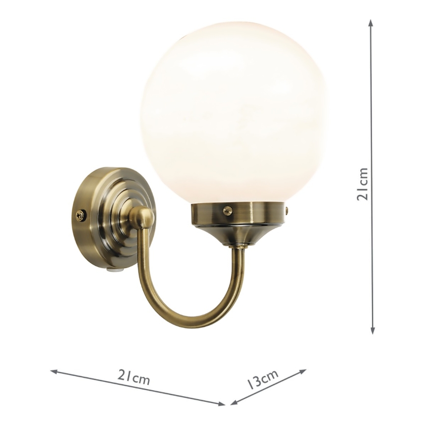Där Lighting BAR0775 - Stenska svetilka za kopalnico BARCLAY 1xE14/40W/230V IP44 iz medenine