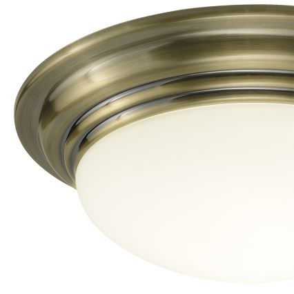 Där Lighting BAR5275 - Stropna svetilka za kopalnico BARCLAY 1xE27/60W/230V, premer 31 cm, medena