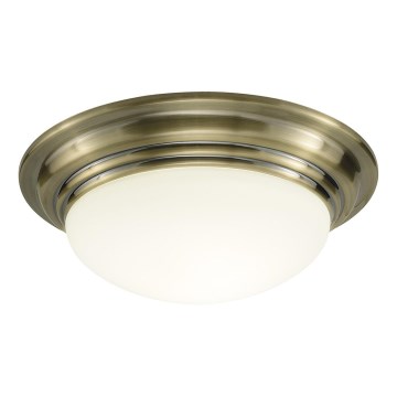 Där Lighting BAR5275 - Stropna svetilka za kopalnico BARCLAY 1xE27/60W/230V, premer 31 cm, medena