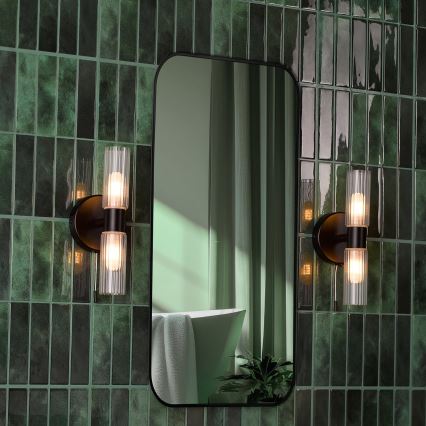 Där Lighting BOL0922 - Kopalniška stenska svetilka BOLTON 2xG9/5W/230V IP44 črna