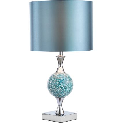 Där Lighting ELS4223 - Namizna svetilka ELSA 1xE27/40W/230V modra/sijajni krom