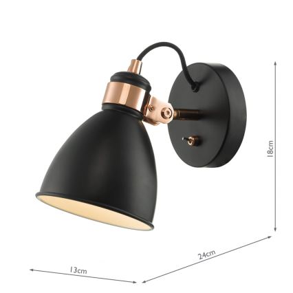Där Lighting FRE0722 - Stensko točkovno svetilo FREDERICK 1xE14/40W/230V črno