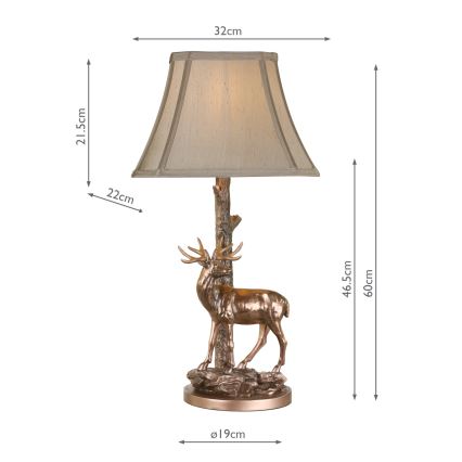 Där Lighting GUL5545-X - Namizna svetilka GULLIVER 1xE27/60W/230V bežna/bronasta