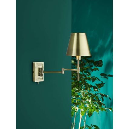 Där Lighting KEN0775 - Prilagodljiva stenska svetilka KENSINGTON 1xE14/25W/230V medenina
