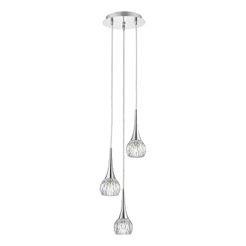 Där Lighting LYA0350 - Lestenec na jeklenem lanku LYALL 3xG9/40W/230V, sijajni krom