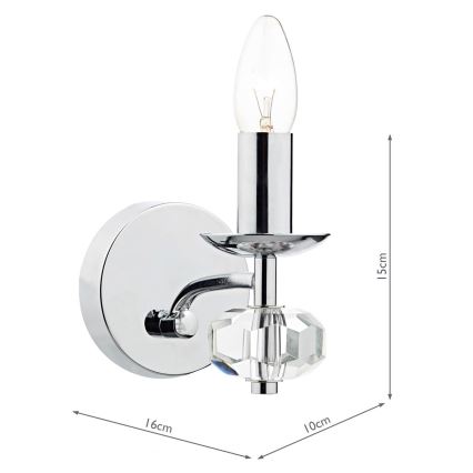 Där Lighting OLE0750 - Stenska svetilka OLEANA 1xE14/40W/230V sijajni krom