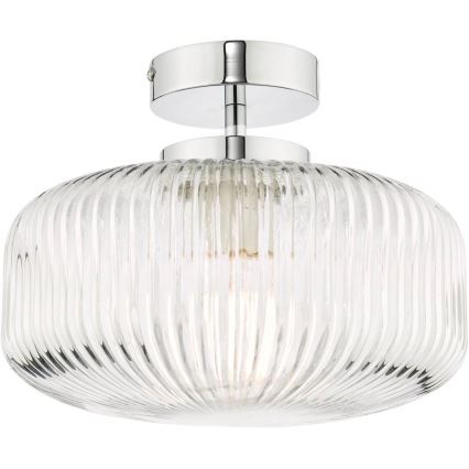 Där Lighting RIV5208 - Kopalniška pritrjena stropna svetilka RIVA 1xE27/60W/230V IP44 sijajni krom