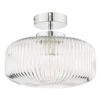 Där Lighting RIV5208 - Kopalniška pritrjena stropna svetilka RIVA 1xE27/60W/230V IP44 sijajni krom