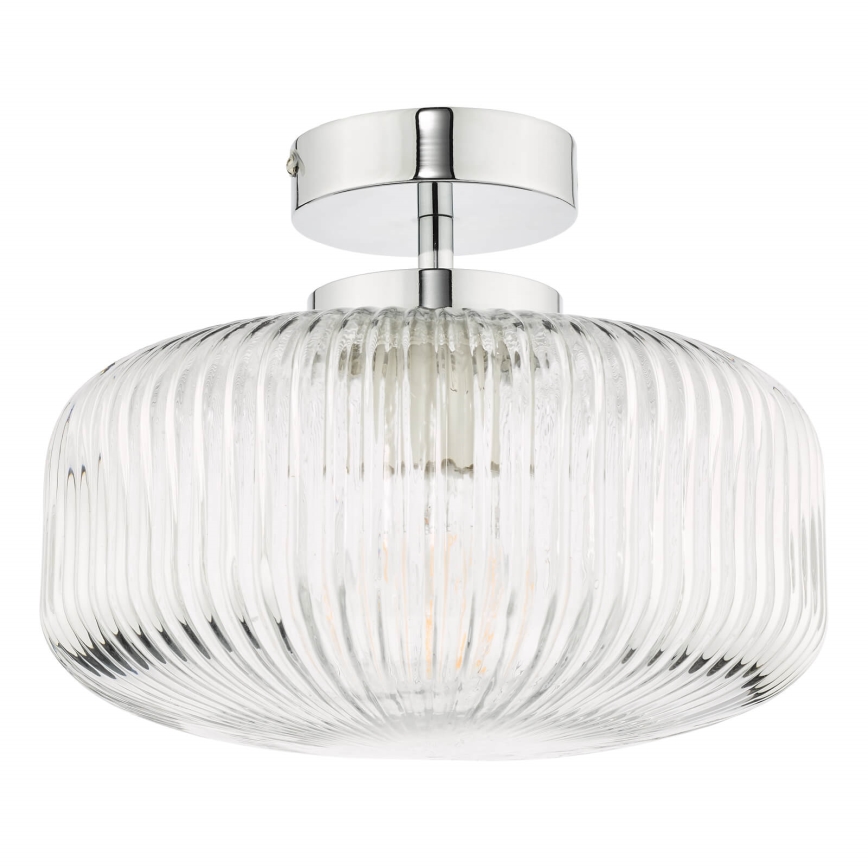 Där Lighting RIV5208 - Kopalniška pritrjena stropna svetilka RIVA 1xE27/60W/230V IP44 sijajni krom