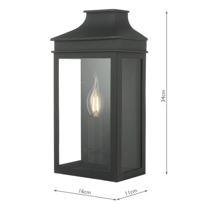 Där Lighting VAP5222 - Zunanja stenska svetilka VAPOUR 1xE14/60W/230V IP44 črna