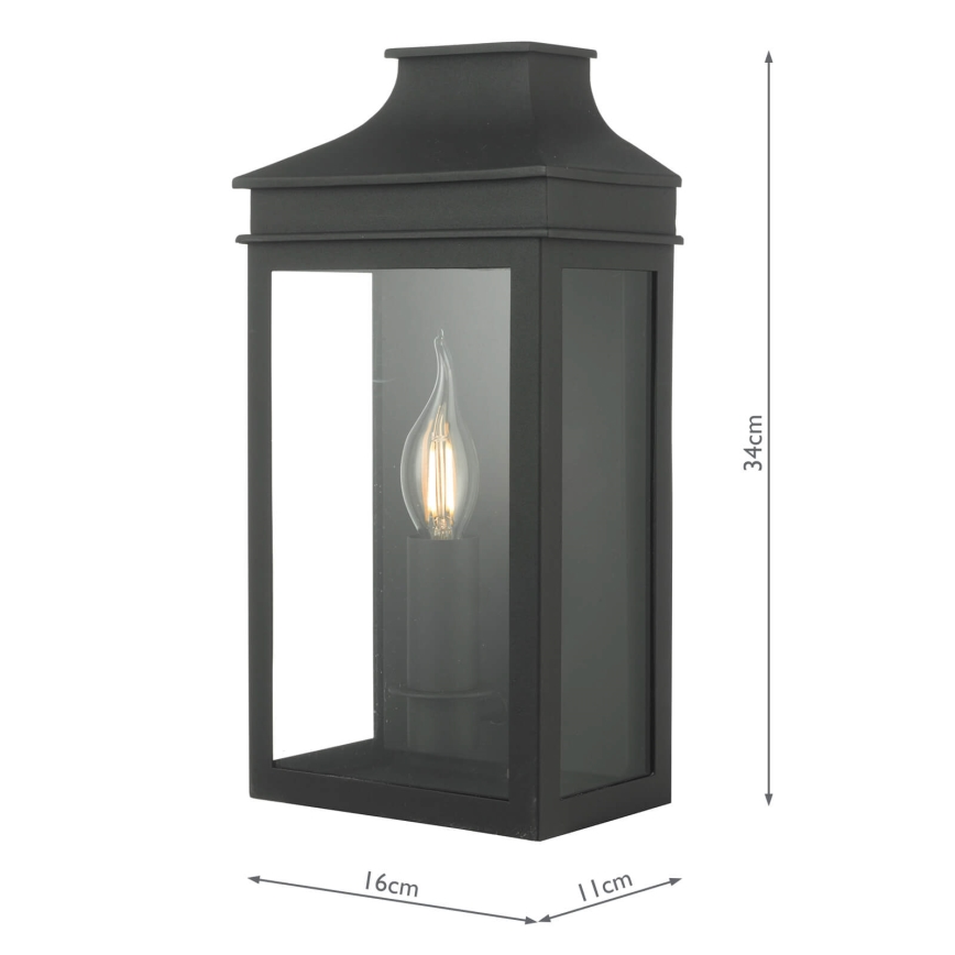 Där Lighting VAP5222 - Zunanja stenska svetilka VAPOUR 1xE14/60W/230V IP44 črna