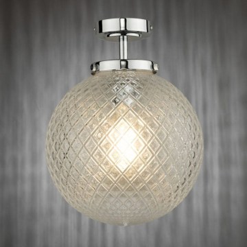 Där Lighting WAY0150 - Kopalniška stropna svetilka WAYNE 1xE27/40W/230V IP44, premer 25 cm, sijajni krom