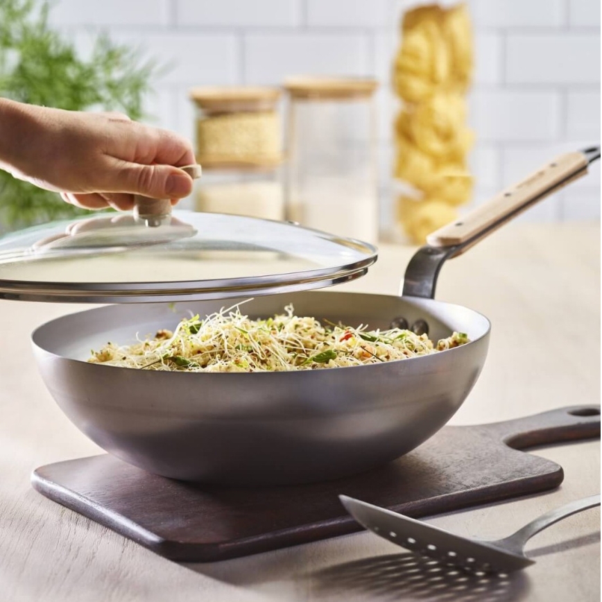 De Buyer 5717.28 - Ponev Wok MINERAL B BOIS 28 cm