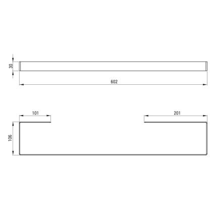 Deante ADM_A621 - Stenski obešalnik za brisače MOKKO 60 cm bel