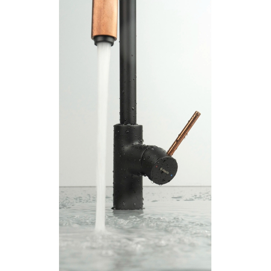 Deante BCA_B64M - Kuhinjska pipa ASTER, črna/medenina