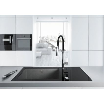 Deante BGB_B720 - Kuhinjska armatura z gibljivim izlivom GERBERA črna/krom