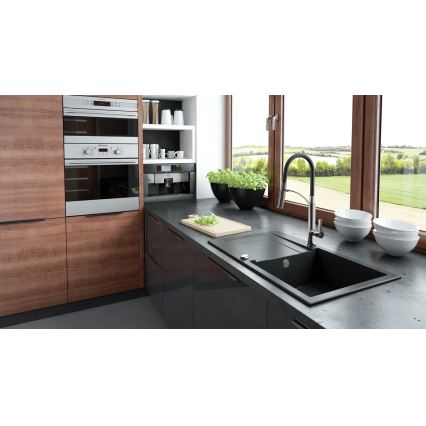 Deante BGB_B720 - Kuhinjska armatura z gibljivim izlivom GERBERA črna/krom