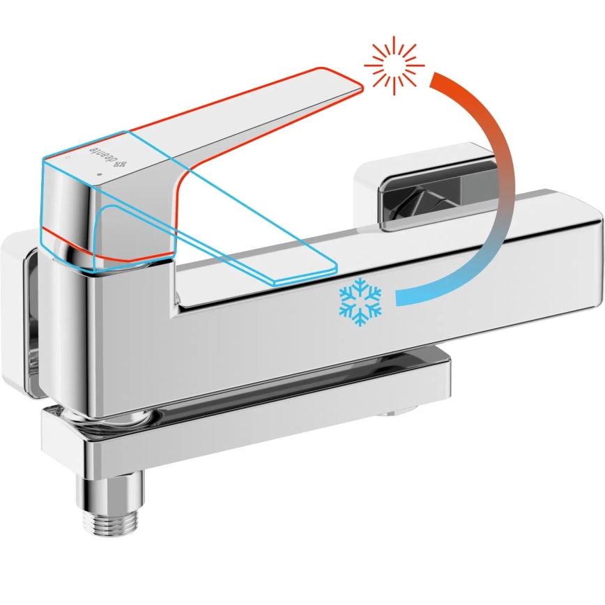 Deante BQL_012M - Kadna baterija BLUR z zložljivim izlivom, visokosijajni krom