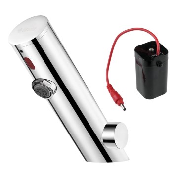 Deante BQR_P29R - Touchless pipa za umivalnik z temperature regulation SENSE 4xAA polirano jeklo