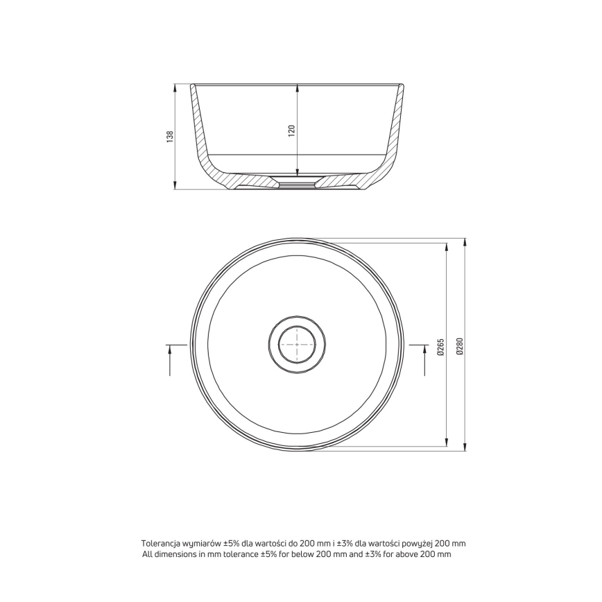 Deante CDJ_6U2S - Namizni umivalnik JASMIN pr. 28 cm keramika/bela