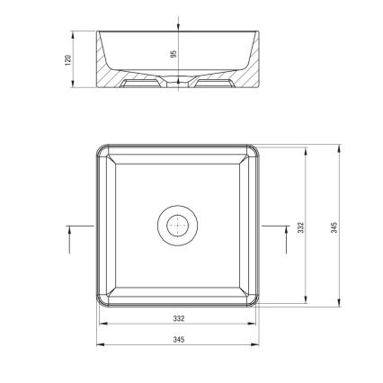 Deante CDJ_6U3S - Umivalnik na pult JASMIN 34,5x34,5 cm keramika/bela