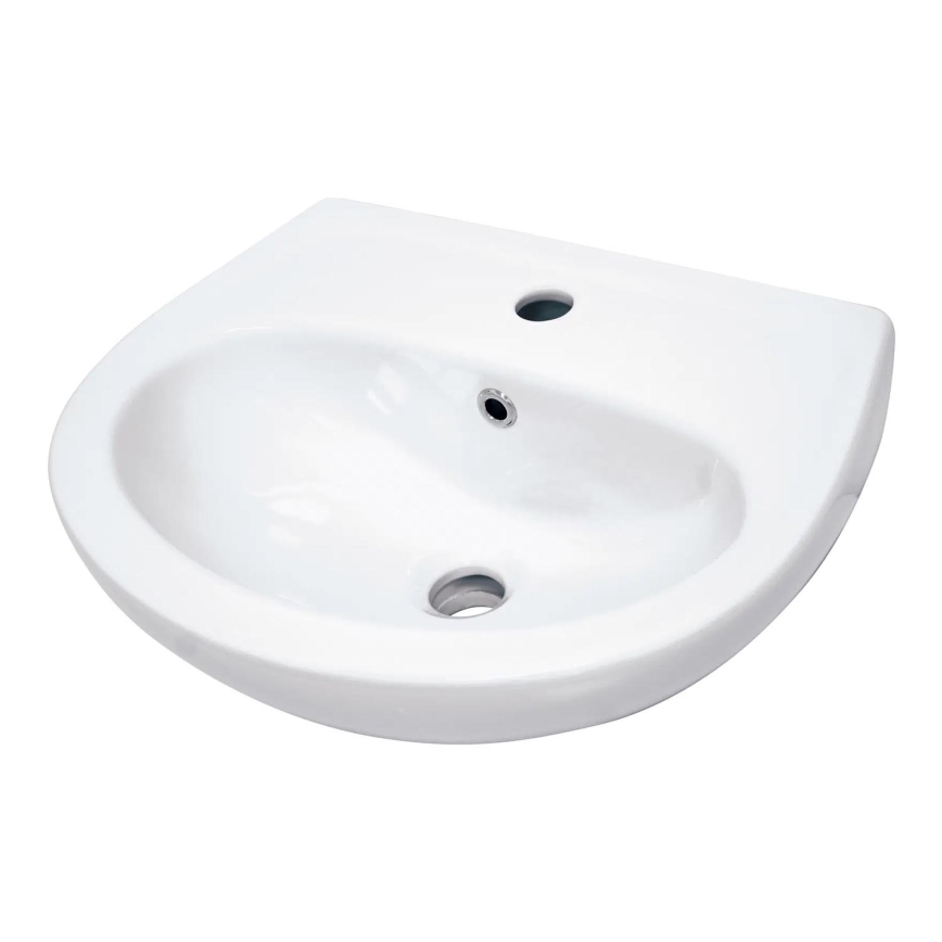 Deante CDJ_6U4W - Stenski umivalnik JASMIN z izvrtino za pipo, 45,7x36,4 cm, keramika/bela