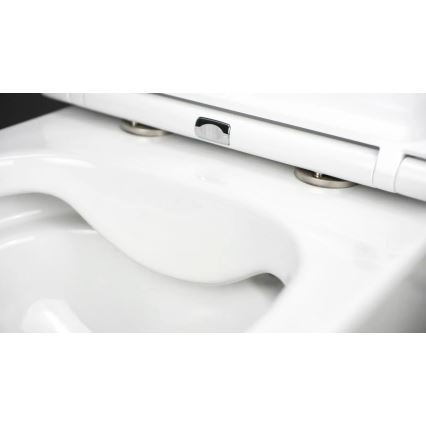 Deante CGRD6ZPW - Viseča WC školjka s sedežem SoftClose ROUND, keramika/bela