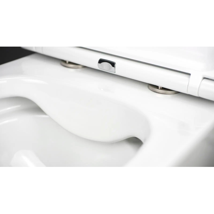 Deante CGRD6ZPW - Viseča WC školjka s sedežem SoftClose ROUND, keramika/bela