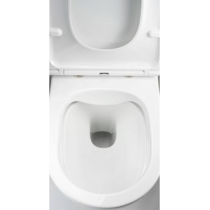 Deante CGRD6ZPW - Viseča WC školjka z WC desko ROUND keramika/bela
