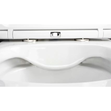 Deante CGRD6ZPW - Viseča WC školjka z WC desko ROUND keramika/bela
