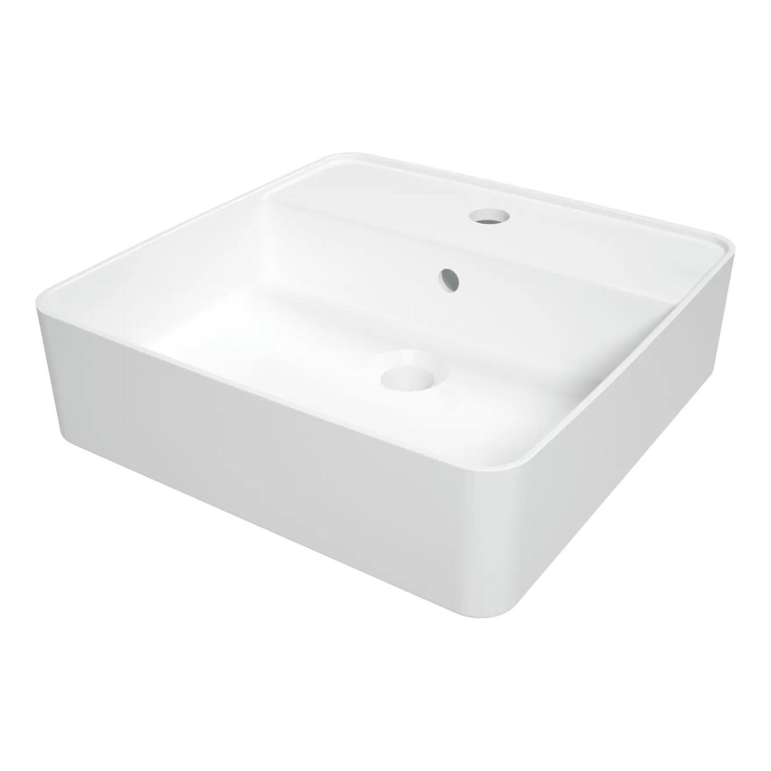 Deante CGS_6U4B - Vgradni umivalnik s luknjo za pipo SQUARE 42x42 cm keramika/bela