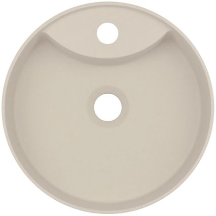 Deante CQS_5U4B - Vgradni umivalnik s prebojem za pipo SILIA premera 36 cm granit/bež