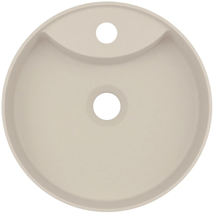 Deante CQS_5U4B - Vgradni umivalnik s prebojem za pipo SILIA premera 36 cm granit/bež