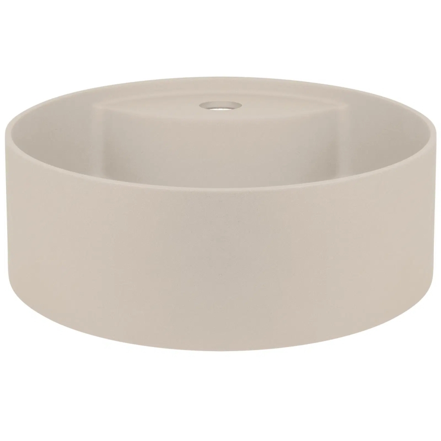 Deante CQS_5U4B - Vgradni umivalnik s prebojem za pipo SILIA premera 36 cm granit/bež