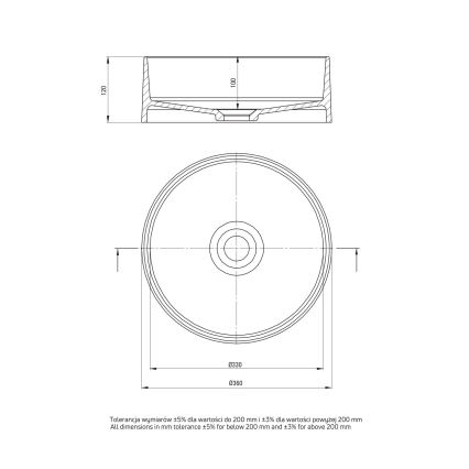 Deante CQS_5U4S - Namizni umivalnik SILIA pr. 36 cm granit/bež