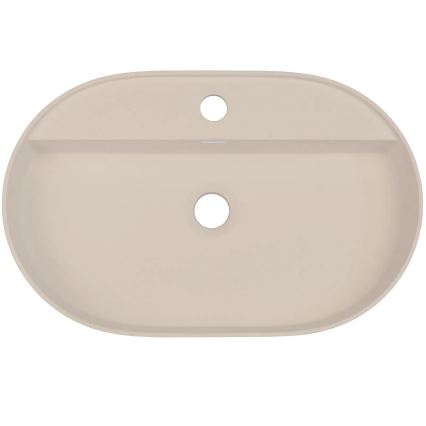 Deante CQS_5U6B - Namizni umivalnik s tap hole SILIA 35x55 cm granit/bež