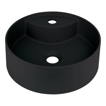 Deante CQS_NU4B - Umivalnik za pult s luknjo za pipo SILIA, premer 36 cm, granit/črna