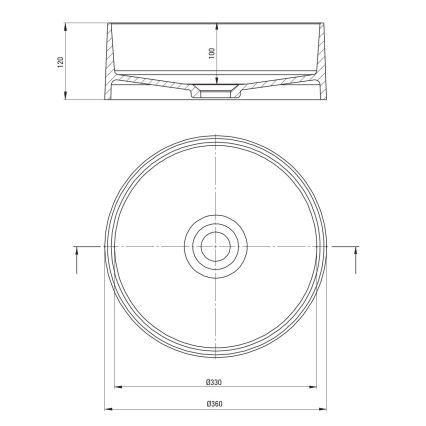 Deante CQS_NU4S - Pultni umivalnik SILIA Ø 36 cm granit/črna
