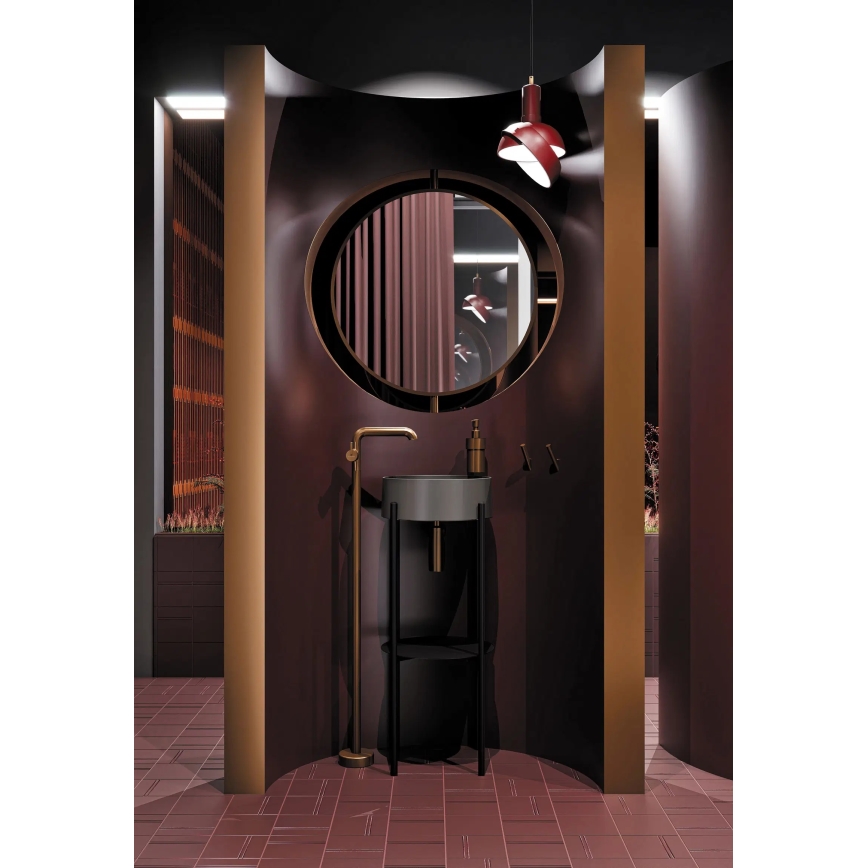 Deante CQS_SU4S - Umivalnik za pult SILIA, premer 36 cm, graniten/metalno siv