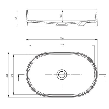 Deante CQS_SU6S - Umivalnik na pult SILIA 35x55 cm granit/metalno siva