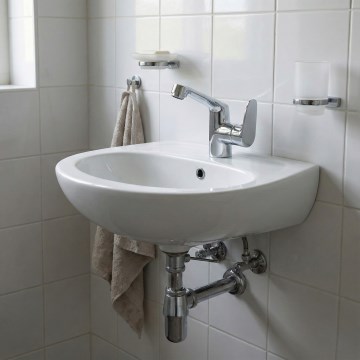 Deante - Viseči umivalnik JASMIN 45,7x36,4 + pipa za umivalnik LEMON