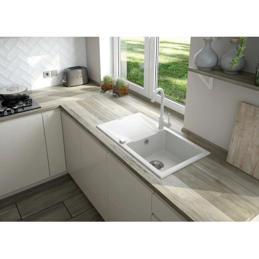 Deante ZQZVA113 - Kuhinjsko korito ZORBA 76x44 cm + sink tap granit/alabaster