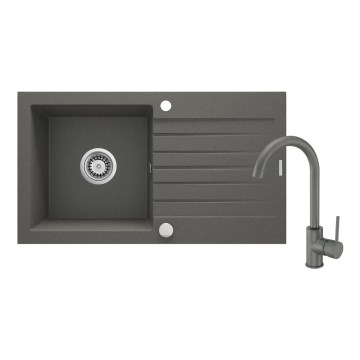 Deante ZQZVT113 - Kuhinjsko korito ZORBA 76x44 cm + sink tap granit/kovinska antracit